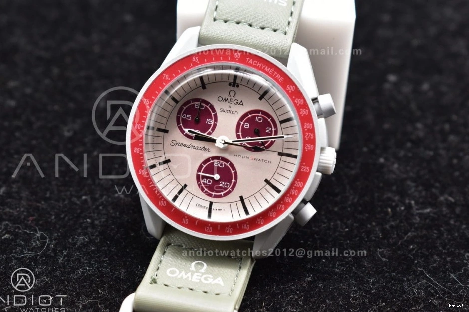 Swatch Strap Mission Moonwatch Omega to Quartz Pluto Nylon x Bioceramic on 0319